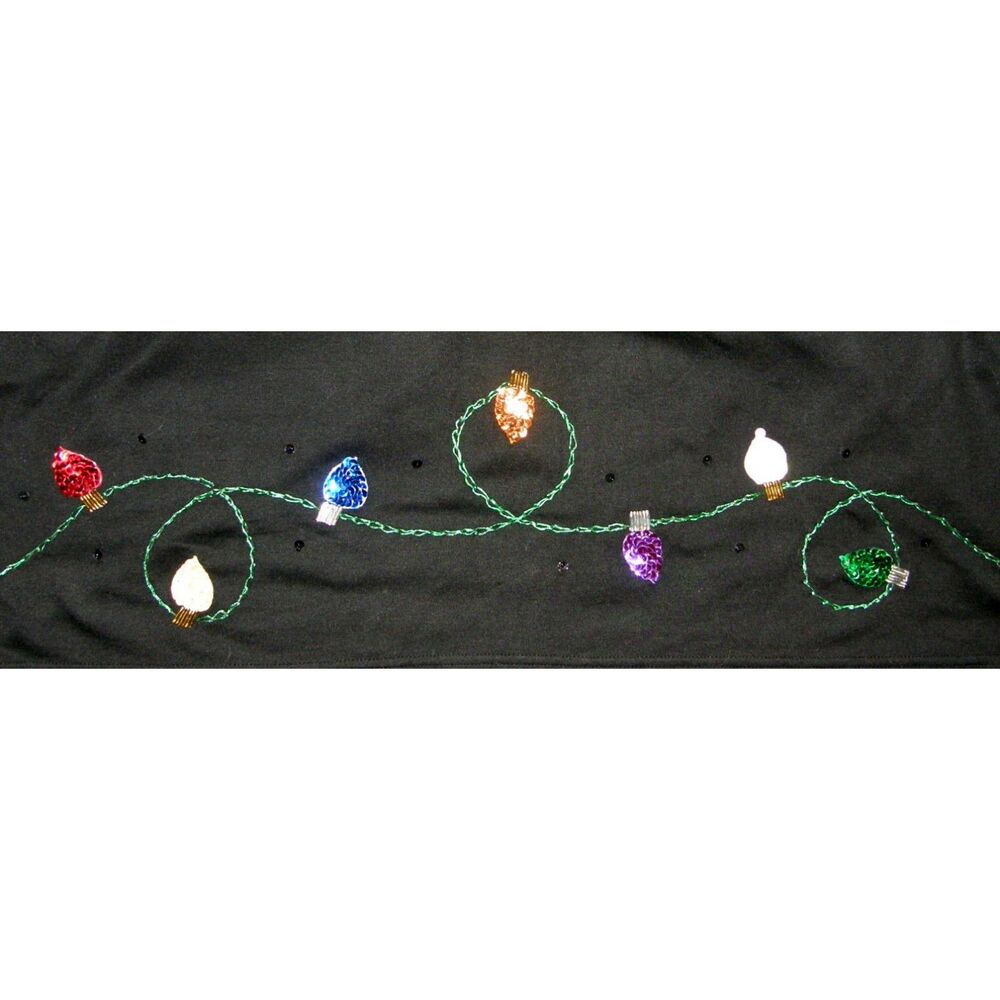 QUACKER FACTORY Black Plus Sz 3X Sequined Christmas Lights Stretchy Maxi Skirt - Picture 2 of 4